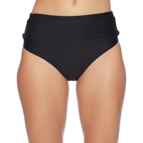Athena - Hey There Stud Fold Over High Waist Bikini Bottom Black sz 14 - Picture 1 of 2